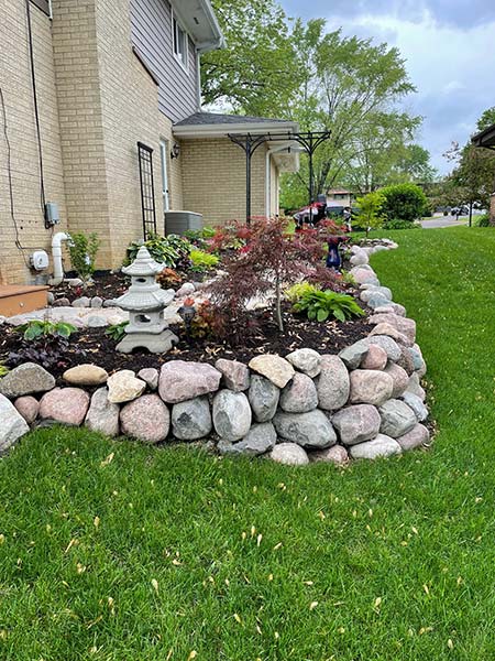 wall of medium-size boulders